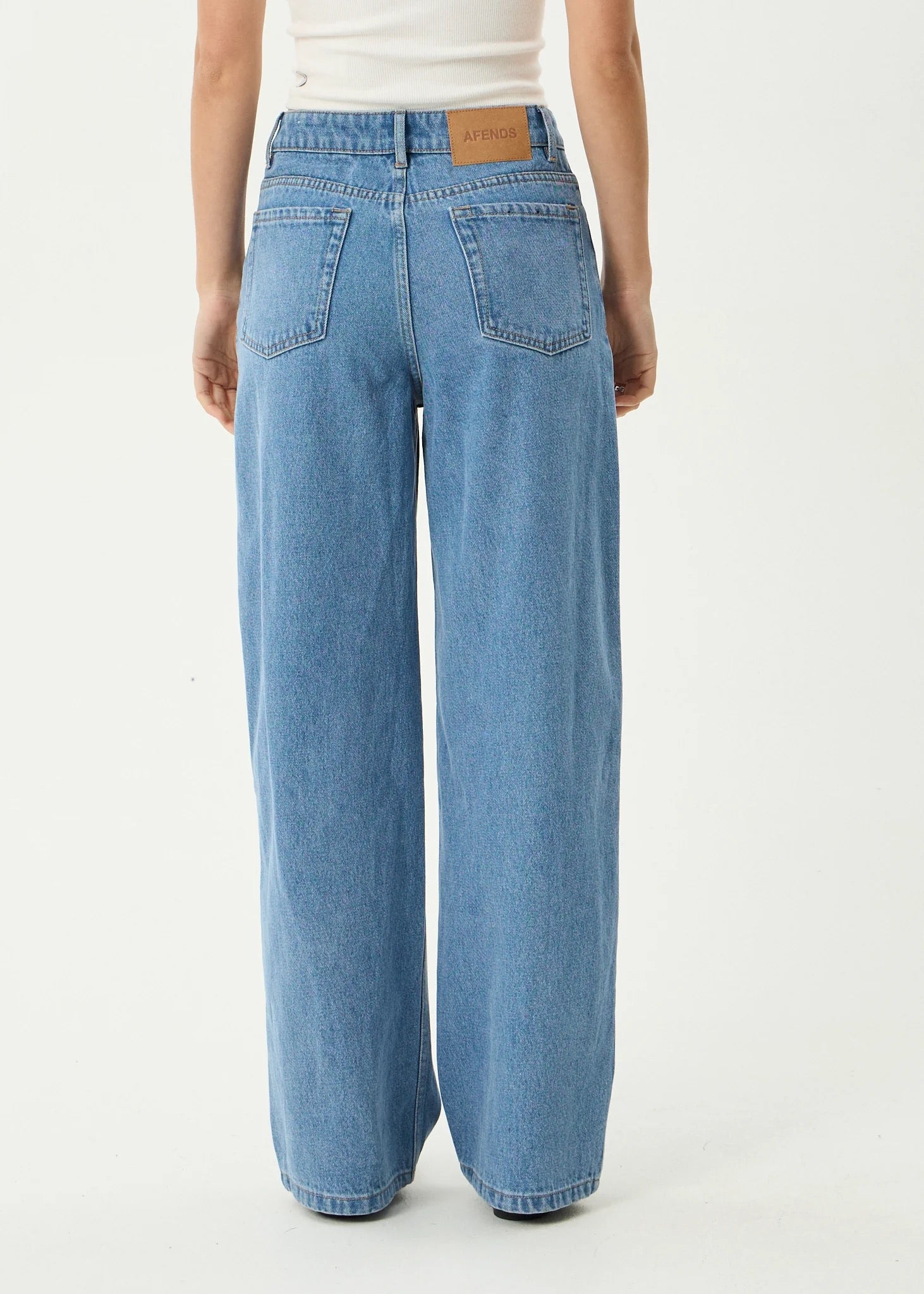Afends Bella Denim Wide Leg Jean - Worn Blue