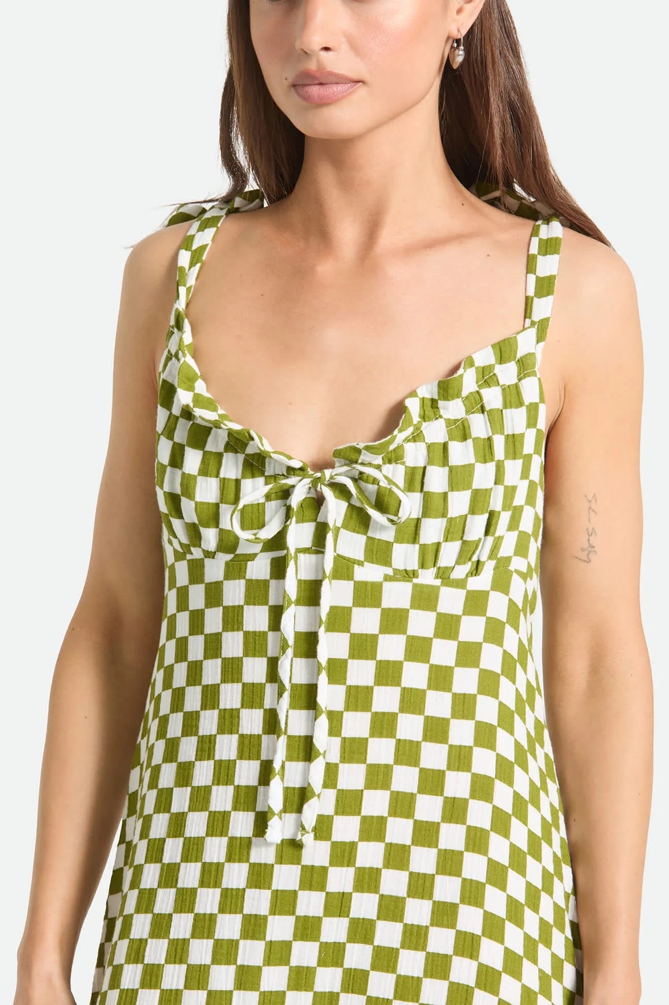 Brixton The Tie Dress Sublime Green Checkerboard