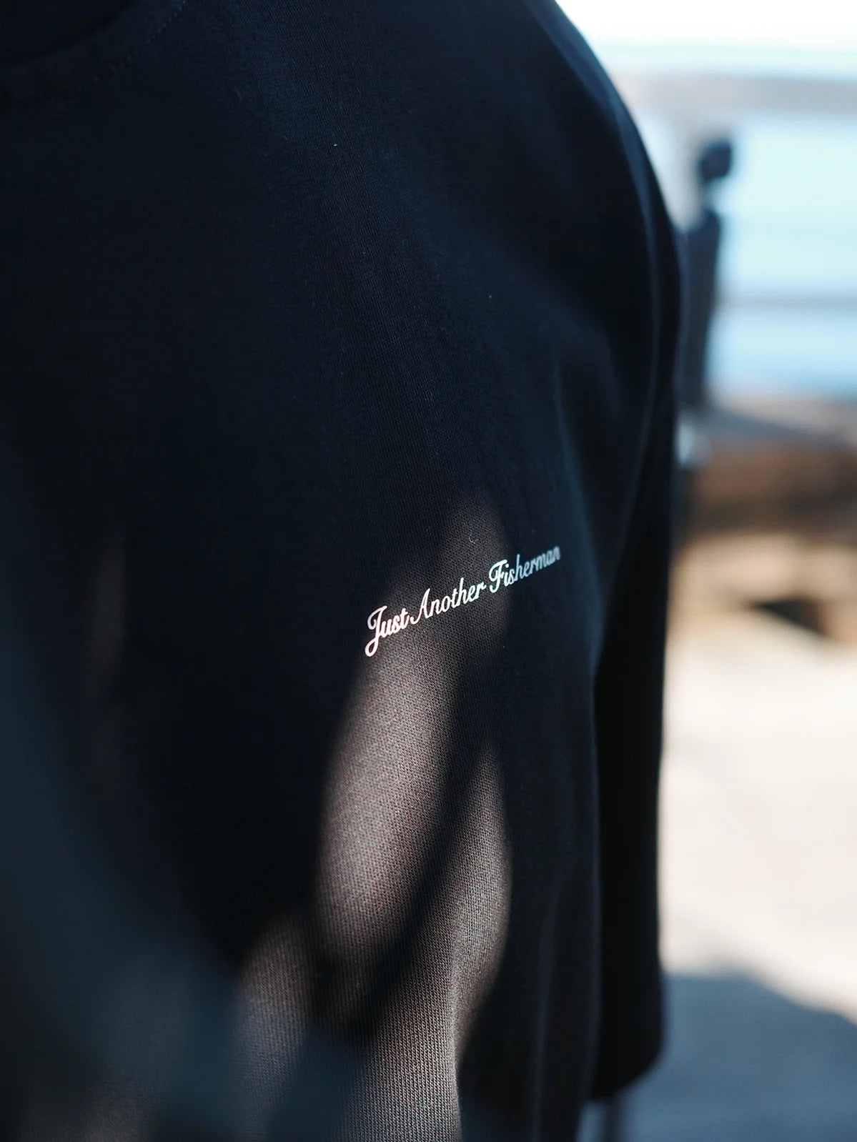 Just Another Fisherman Script Heavy Shore Tee Black