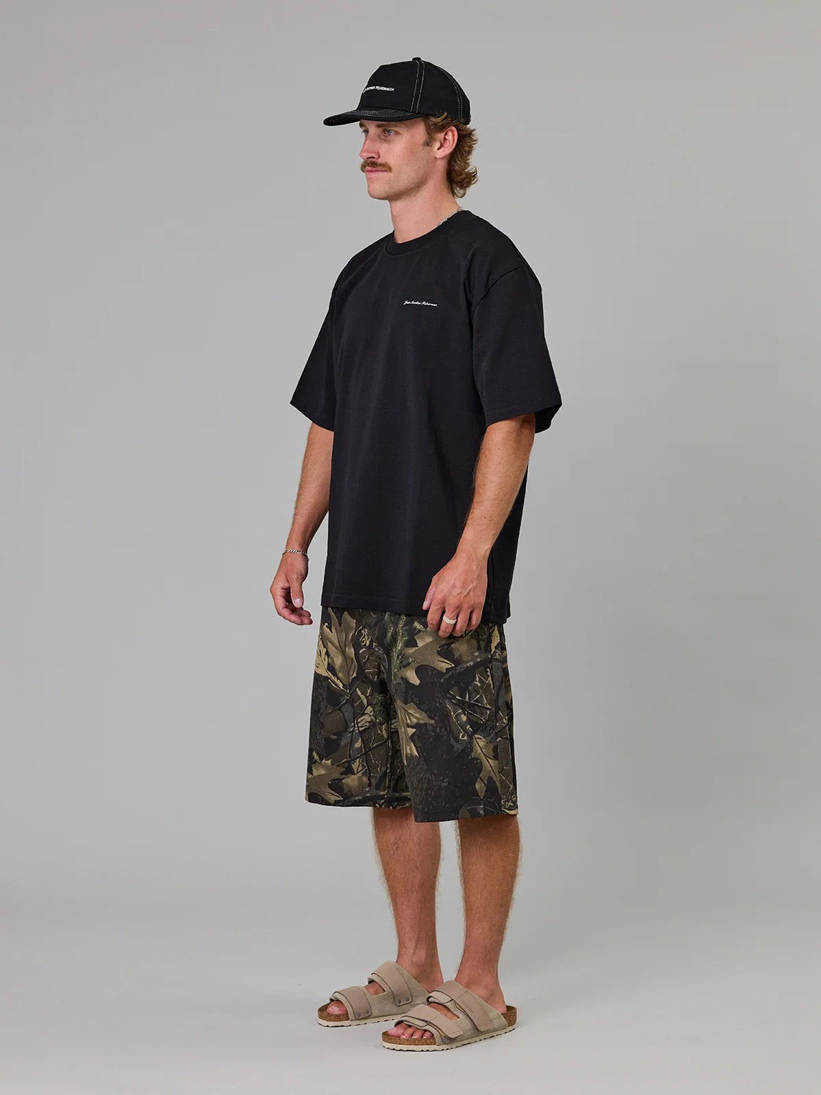 Just Another Fisherman Script Heavy Shore Tee Black