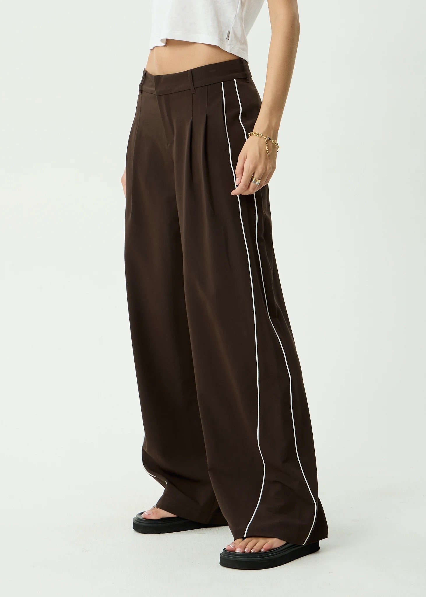 Afends Dita Low Rise Trouser - Coffee