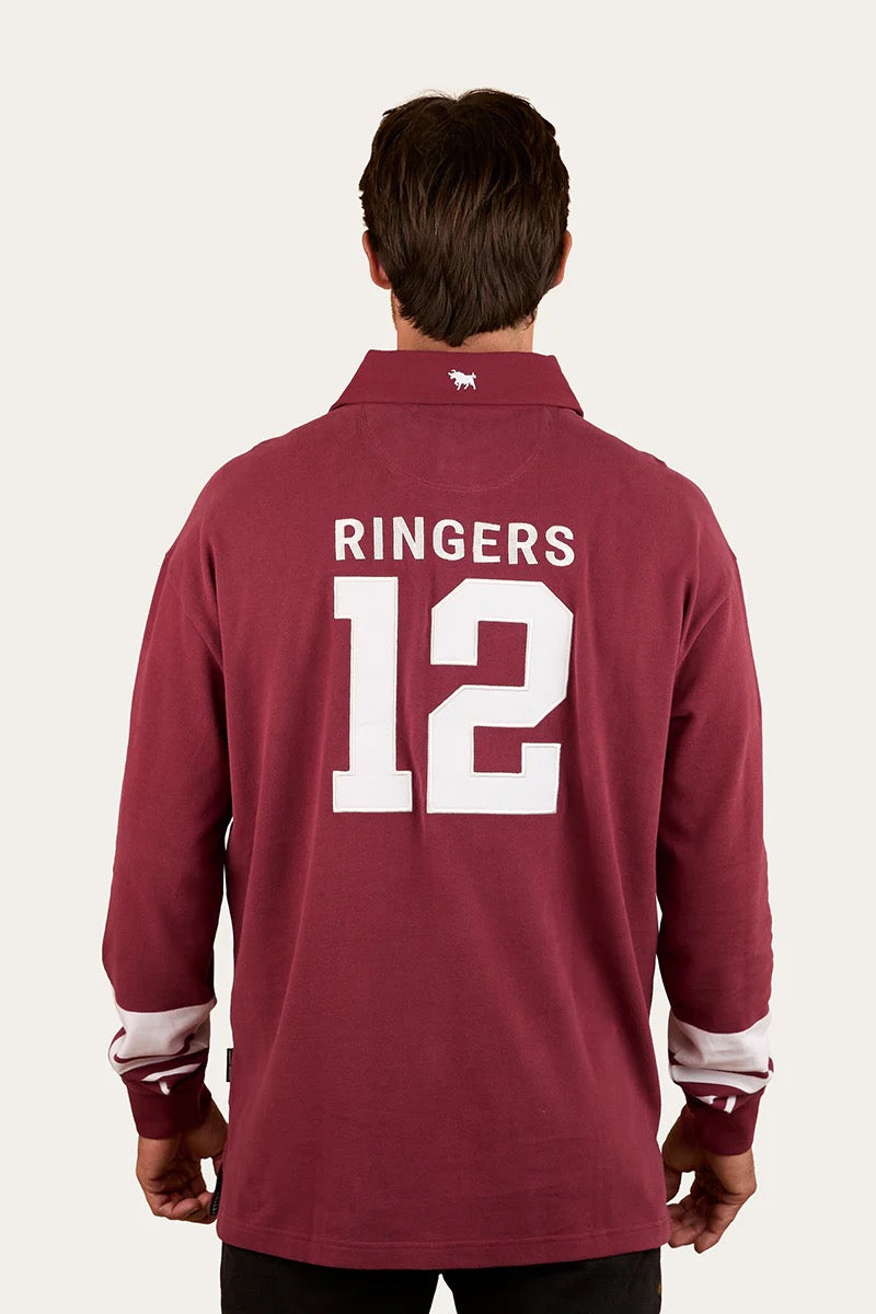 Ringers Western Stadium Unisex Oversized Rugby Jersey - Burgundy