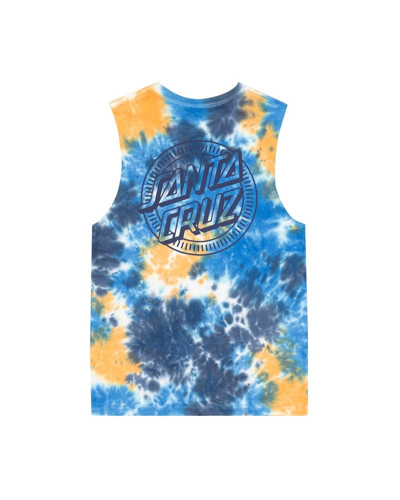 Santa Cruz Industrial Dot Mono Muscle Blue Tie Dye