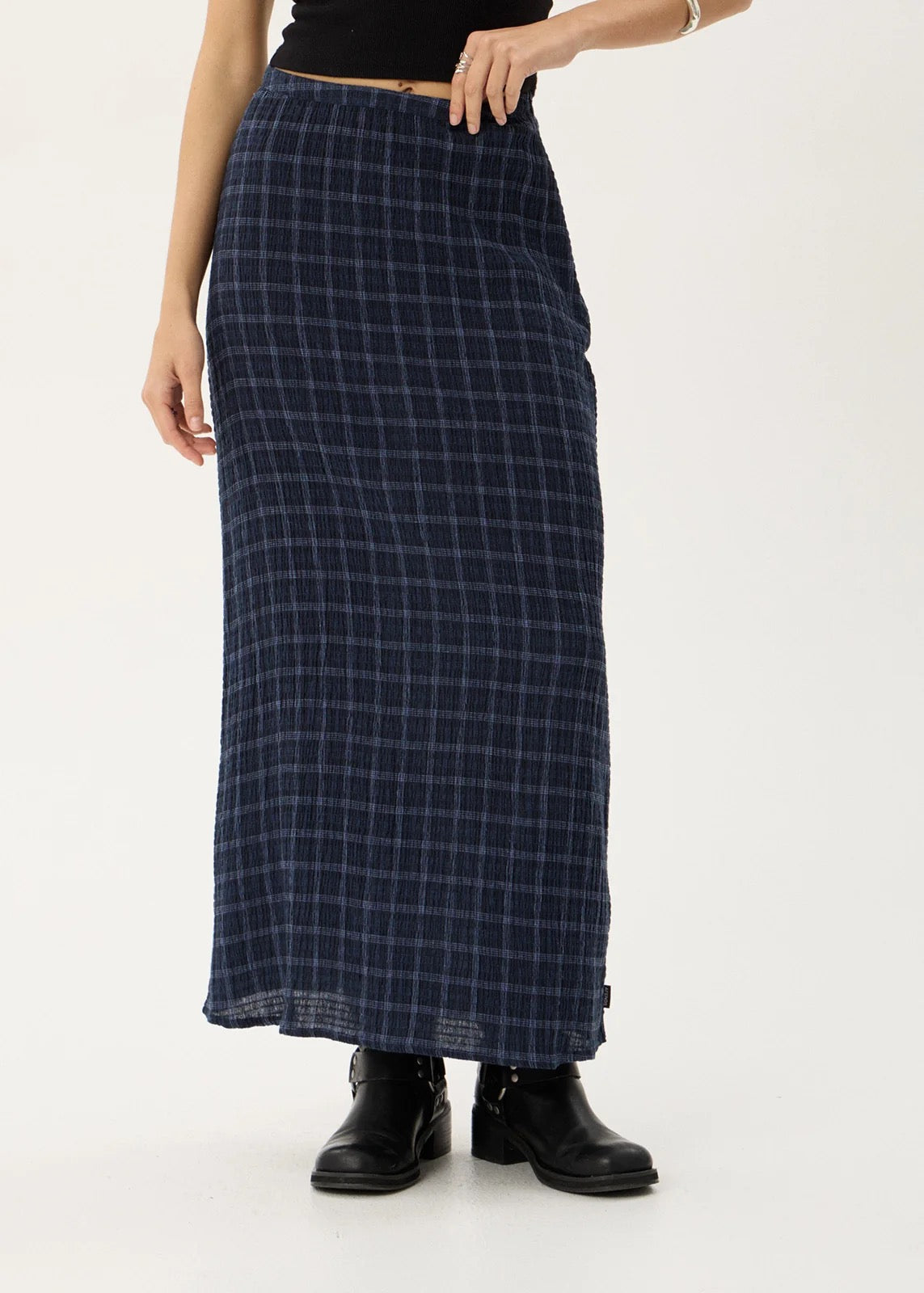 Afends Lita Thea Hemp Seersucker Maxi Skirt