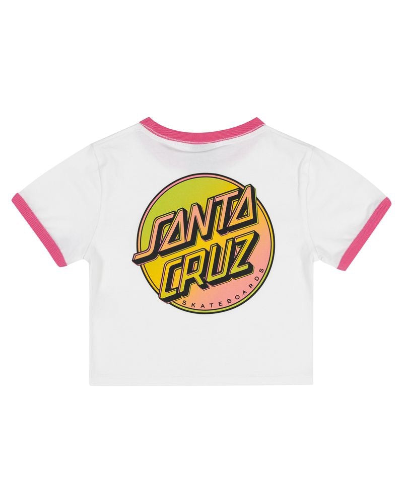 Santa Cruz Youth Girls Contra Dot Pop Tee White