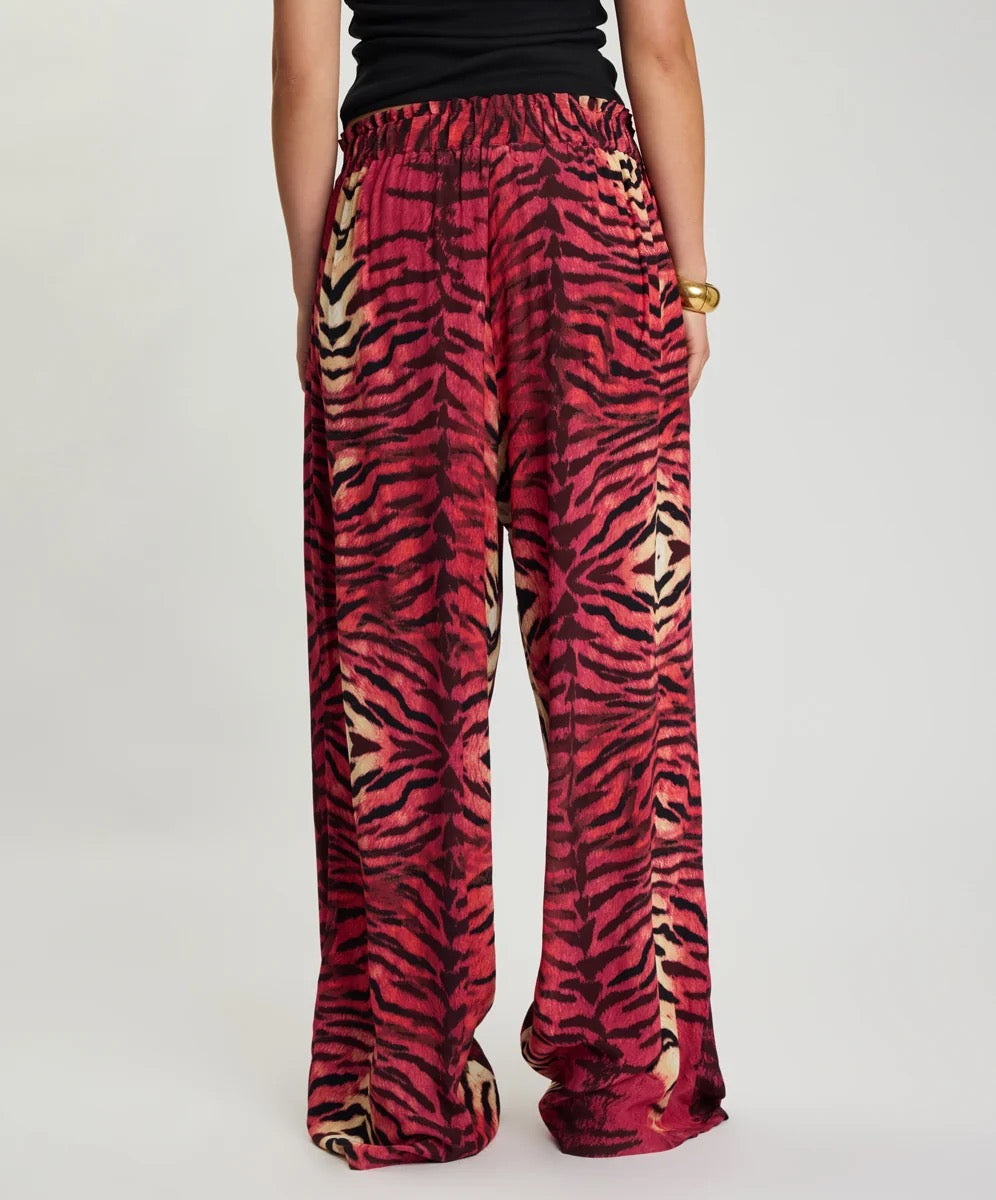 One Teaspoon Wild Rouge Palazzo Pants Red Animal Print