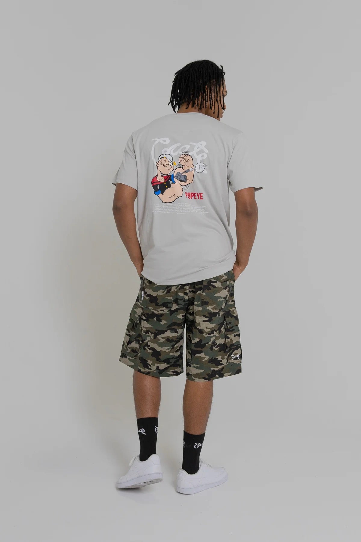 Crate X Popeye Tank T-Shirt Light Grey