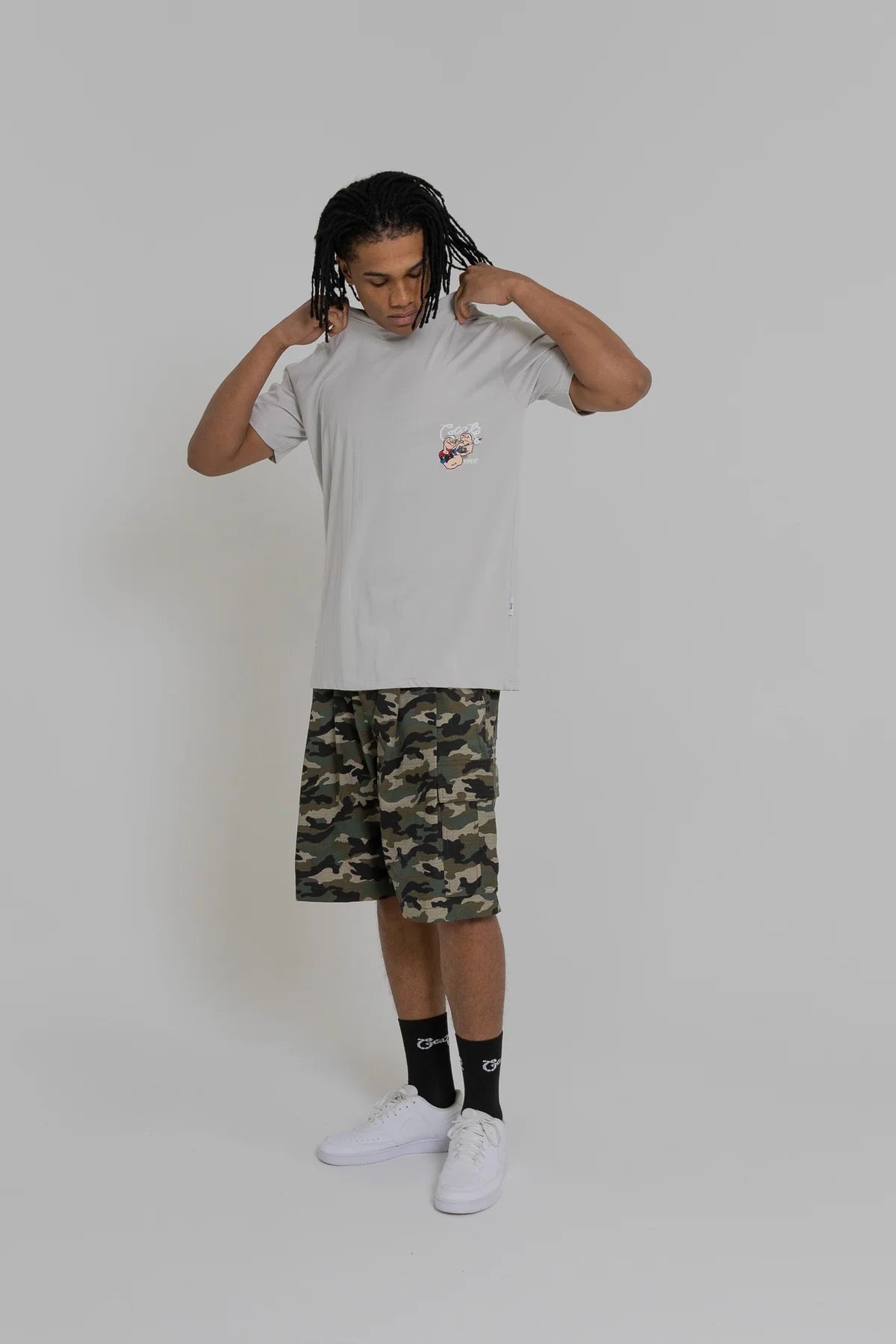 Crate X Popeye Tank T-Shirt Light Grey