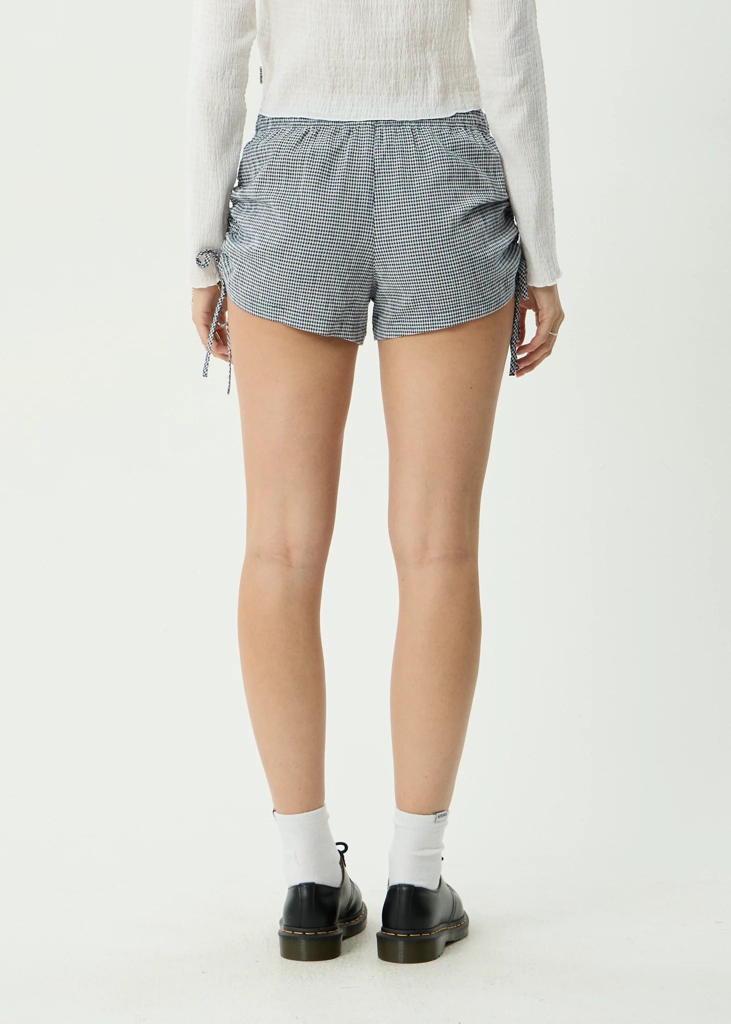 Afends Luella Low Rise Short Indy Navy Check