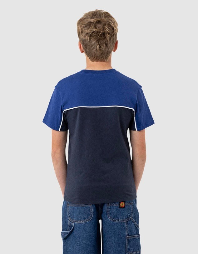 Santa Cruz Fish Eye Strip Front Short Sleeve Tee Dark Blue
