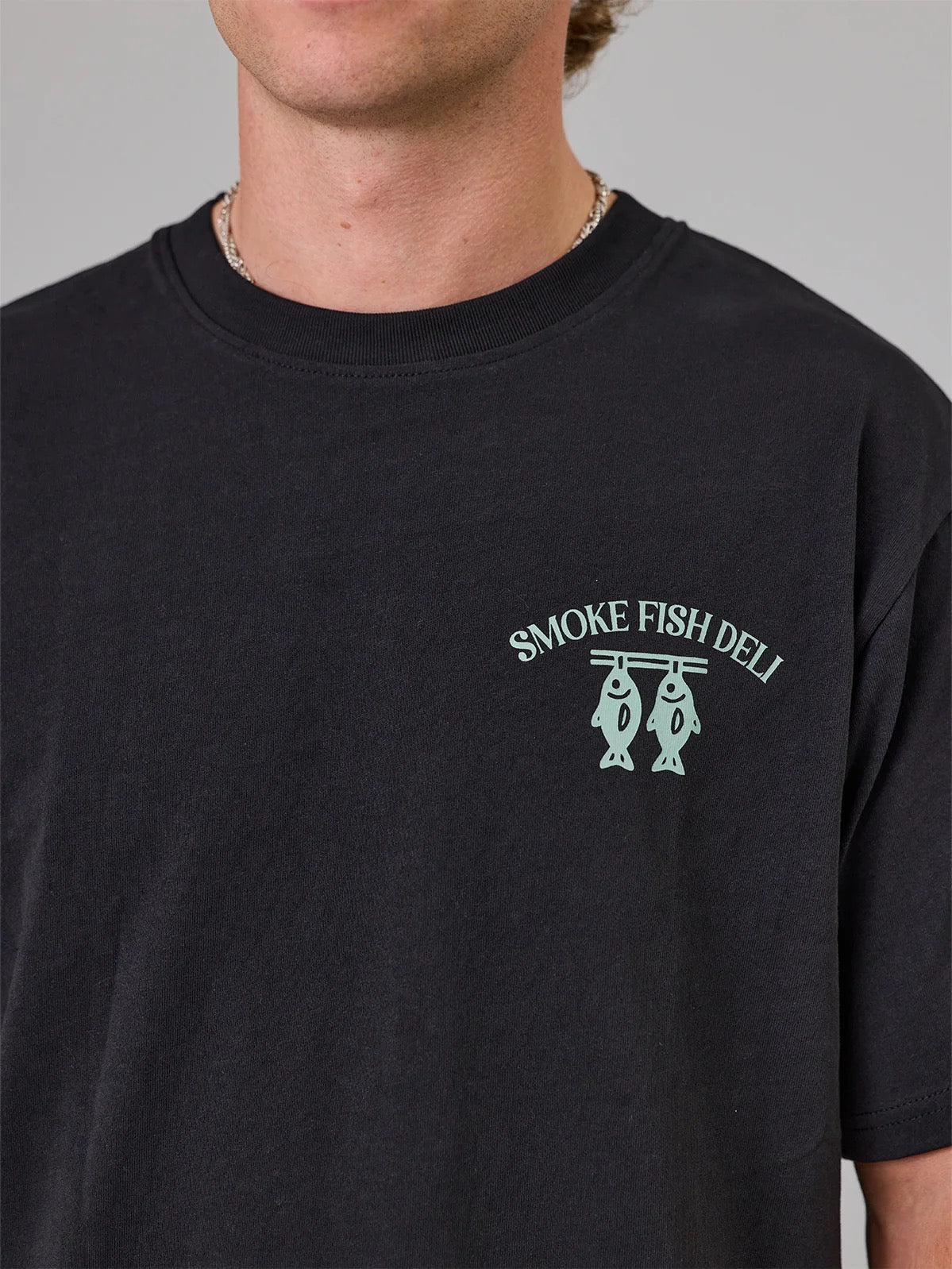 Just Another Fisherman Smoke Deli Tee- Black