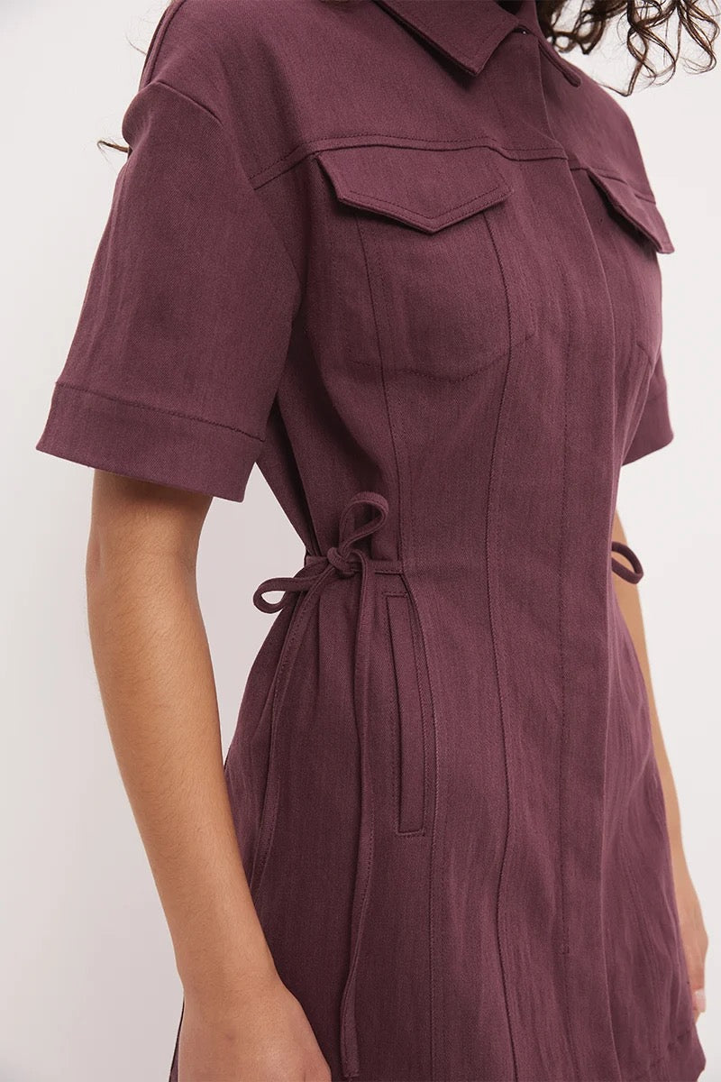 Mon Renn Hart Mini Dress Dusty Plum