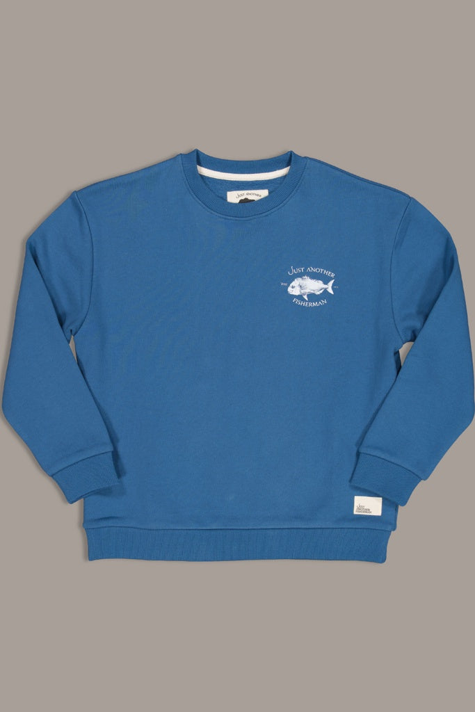 Just Another Fisherman Mini Snapper Logo Crew Salvage Blue