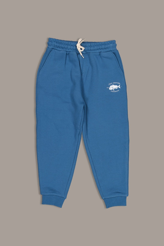 Just Another Fisherman Mini Snapper Logo Trackpants Salvage Blue