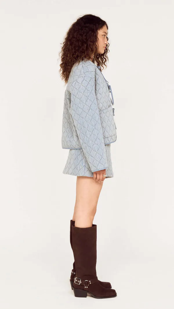 Mink Pink Anine Quilted Jacked Indigo Wash