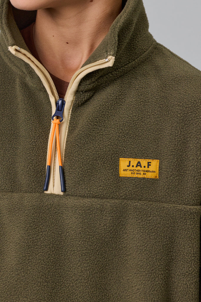 Just Another Fisherman Mini Ranger 1/4 Zip Khaki