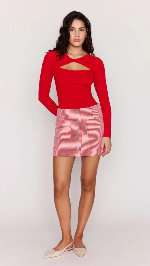 Mink Pink Freya Stripe Mini Skirt