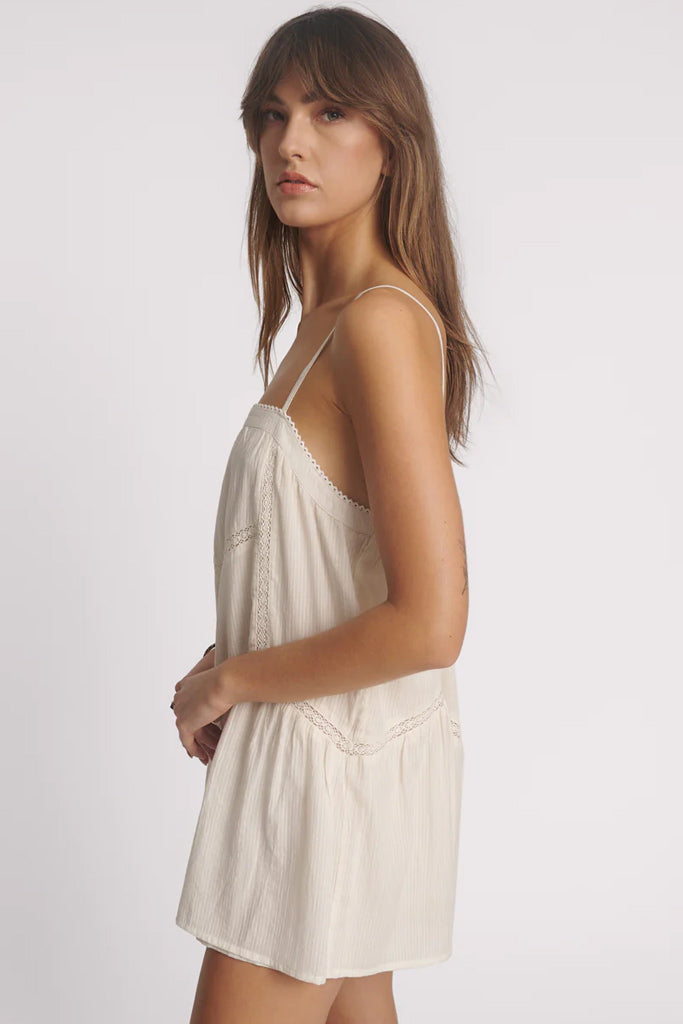 One Teaspoon Alana Cotton Slip Dress White