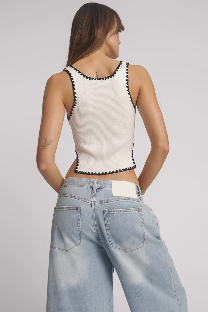 One teaspoon Knitted Scallop Tank Cream