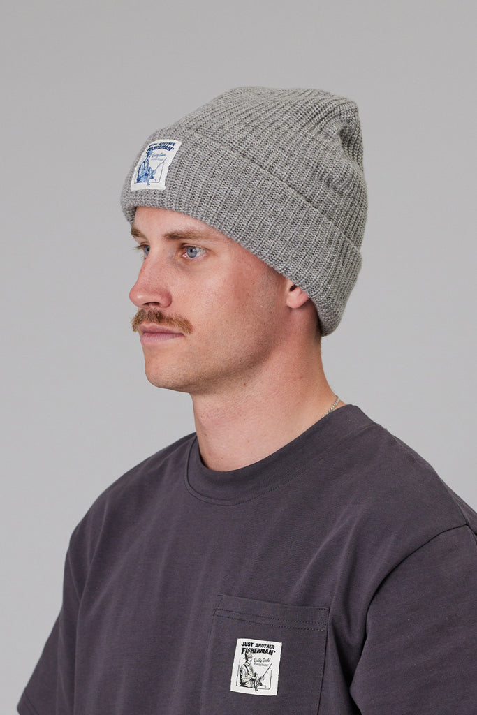 Just Another Fisherman Quality Goods Beanie Grey Marle
