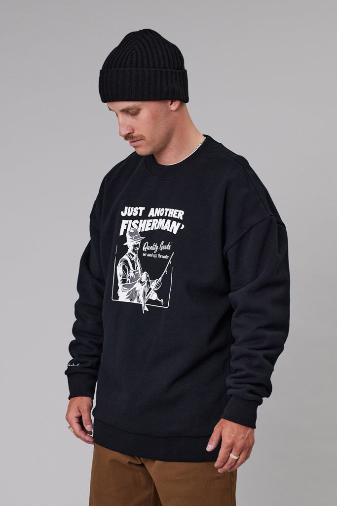 Just Another Fisherman Quality Goods North Crew Black