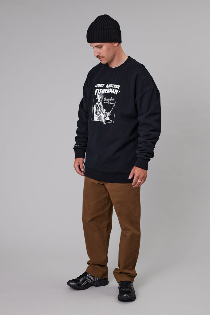 Just Another Fisherman Quality Goods North Crew Black