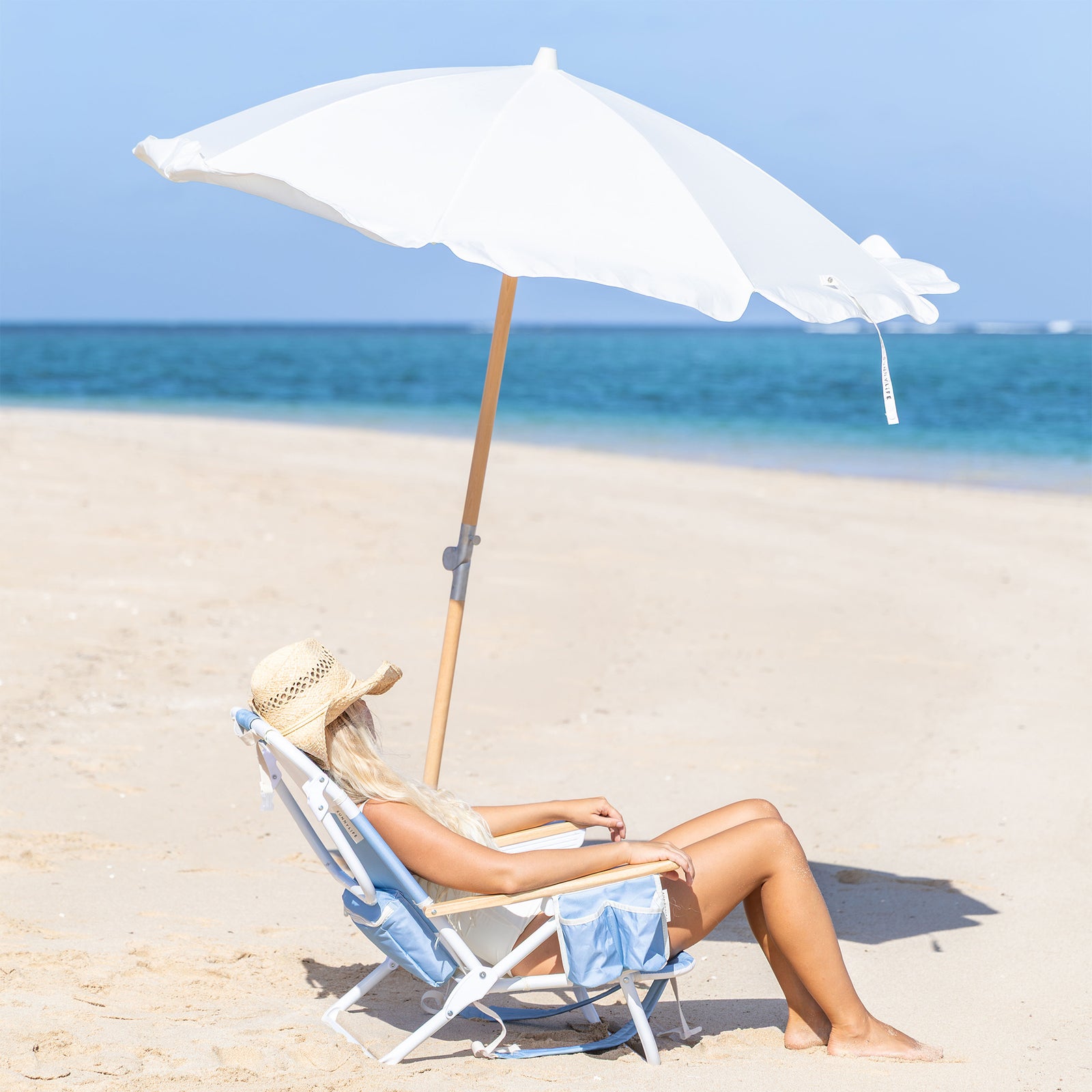 Sunnylife Deluxe Beach Chair La Mer Med Blue Block