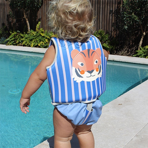 Sunnylife Kids Swim Vest Tino the Tiger Blue