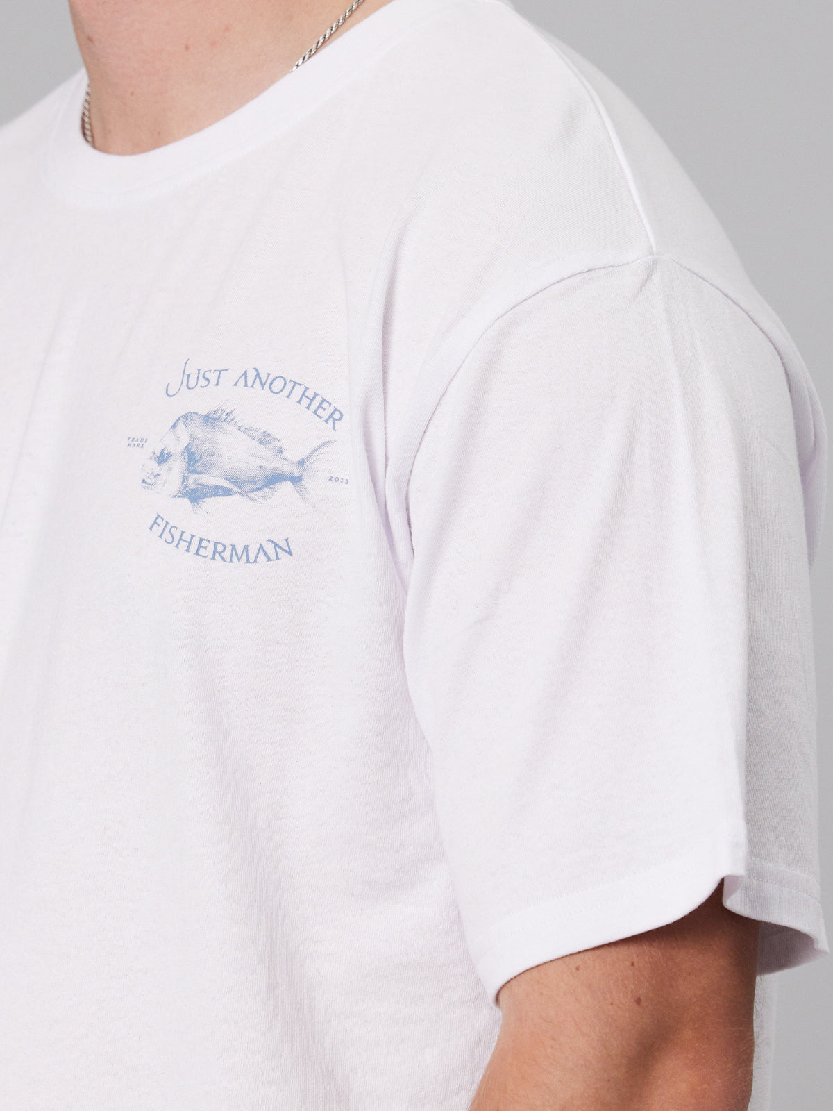 Just Another Fisherman Snapper Logo Tee White/Blue