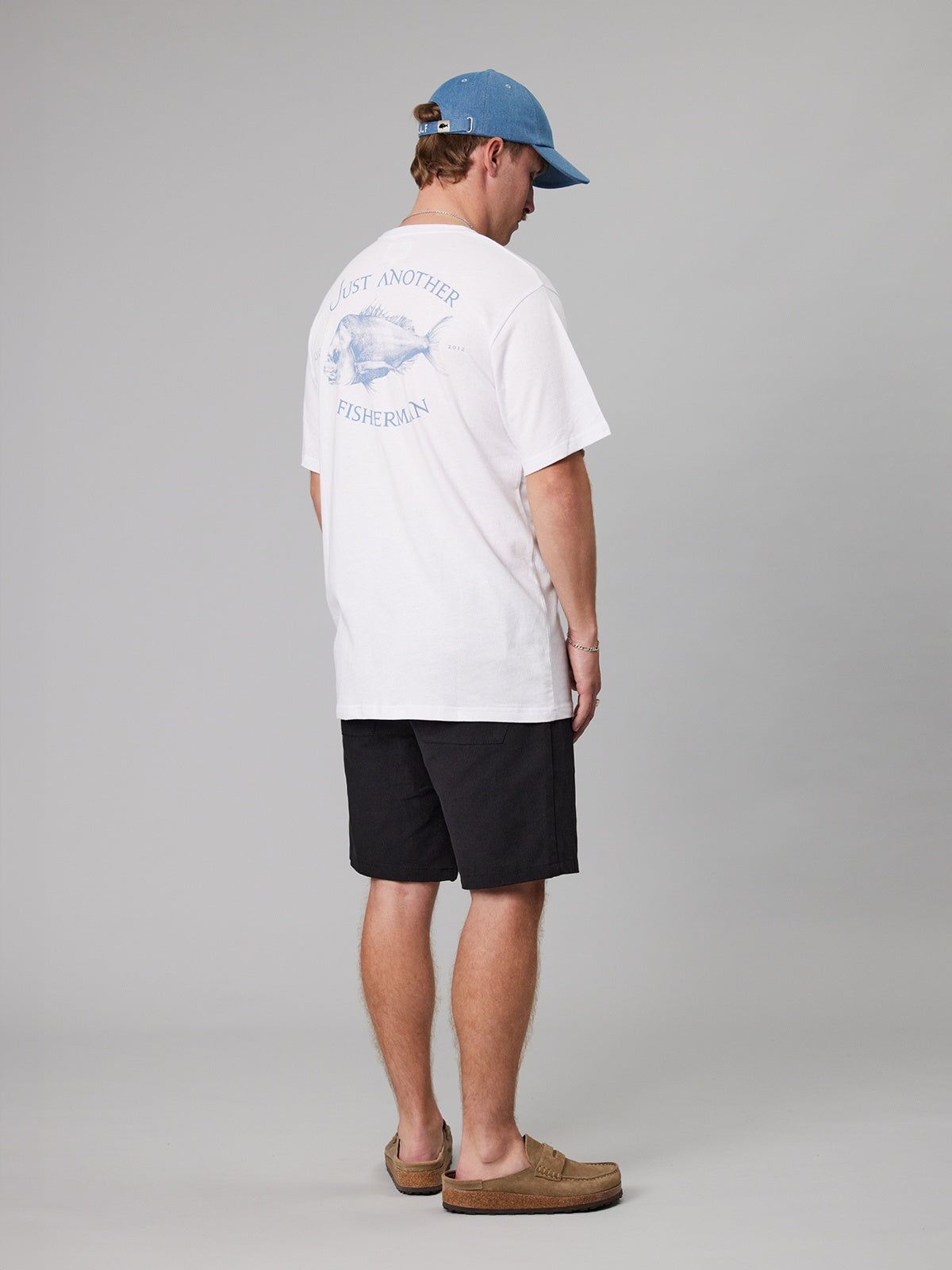 Just Another Fisherman Snapper Logo Tee White/Blue
