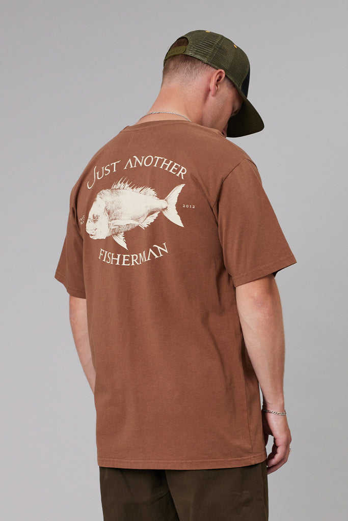 Just Another Fisherman Snapper Sea Tee Brown