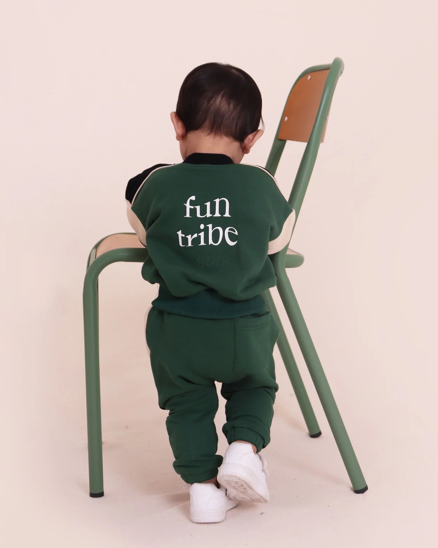 Tiny Tribe Infant Segment Slouch Piping Pant Green