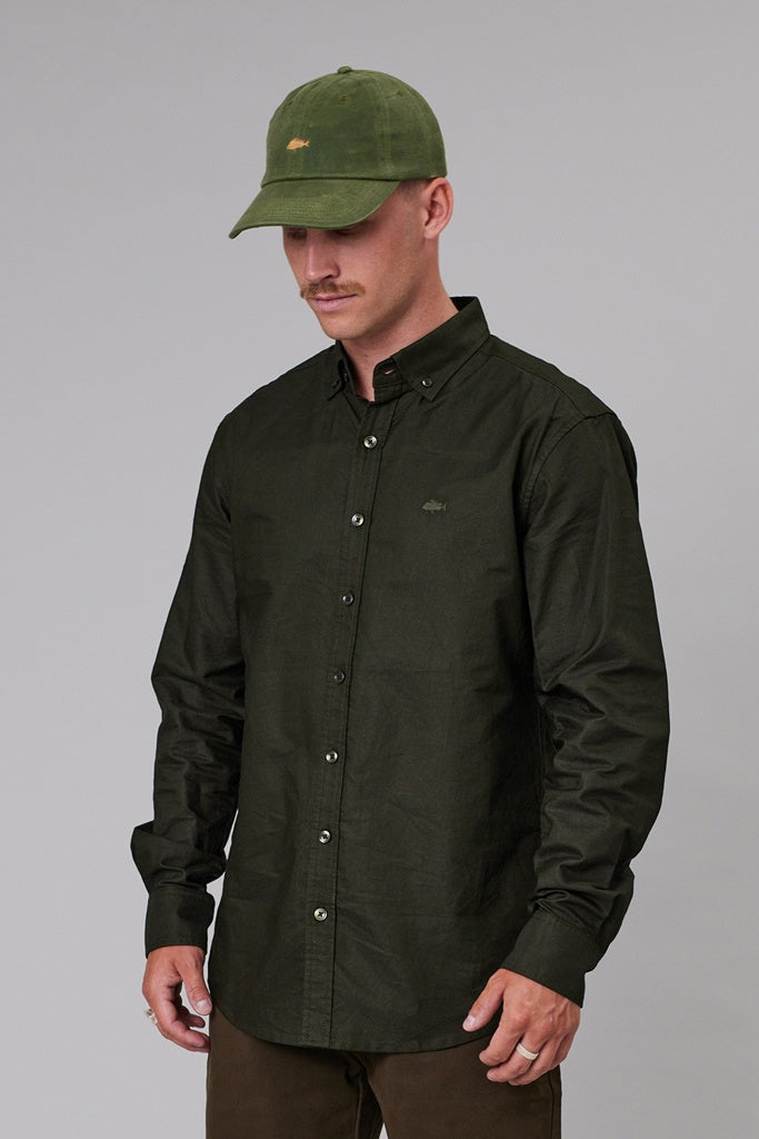 Just Another Fisherman Stamp Work Shirt Olive