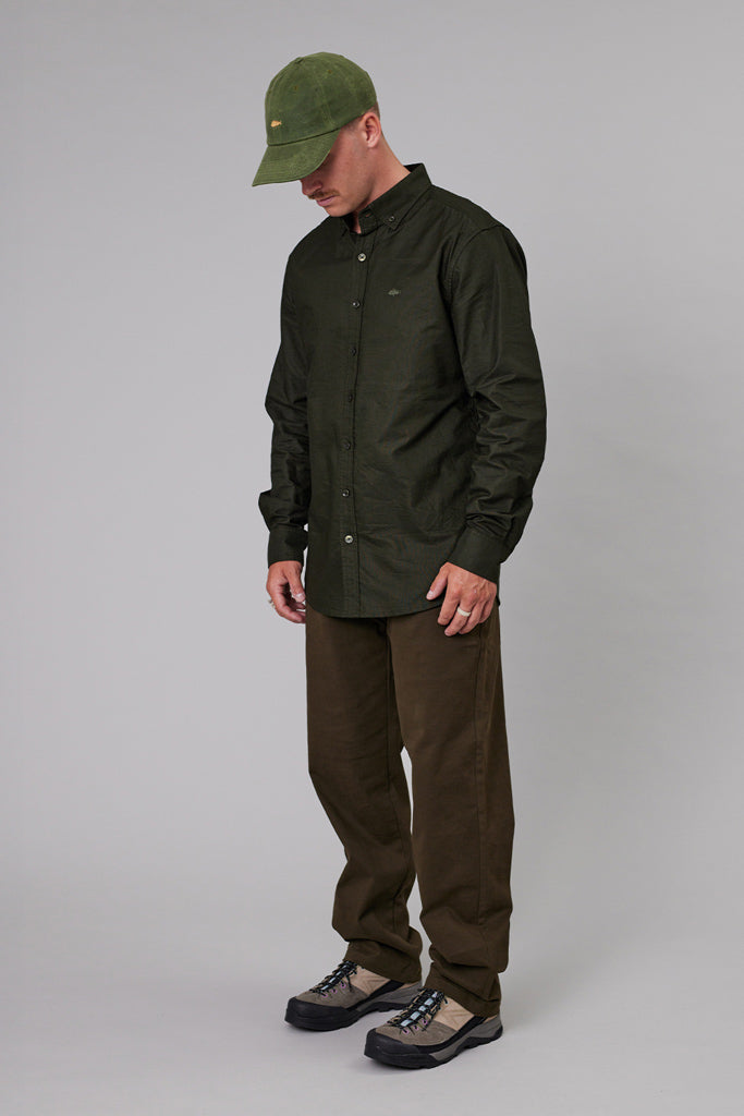 Just Another Fisherman Stamp Work Shirt Olive