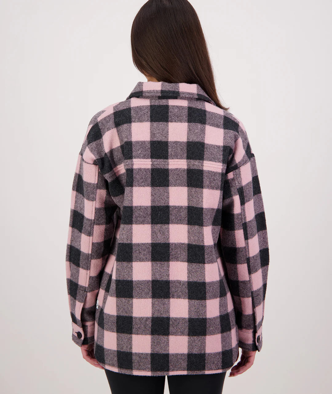 Swanndri Anchorage V3 Womens Wool Shacket Pink Salt/Charcoal Check