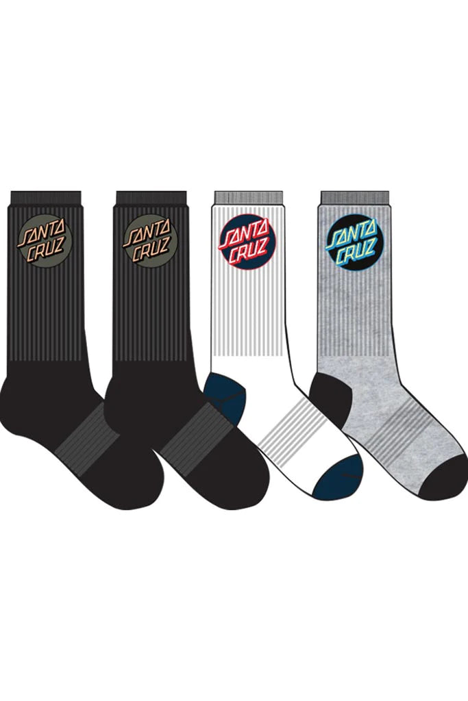 Santa Cruz Other Dot Socks Black-White-Charcoal