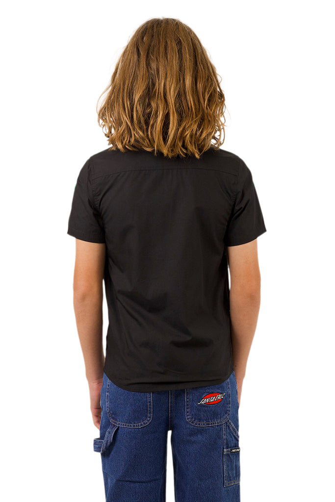 Santa Cruz Youth Screaming Wave Patch S/S Shirt Black