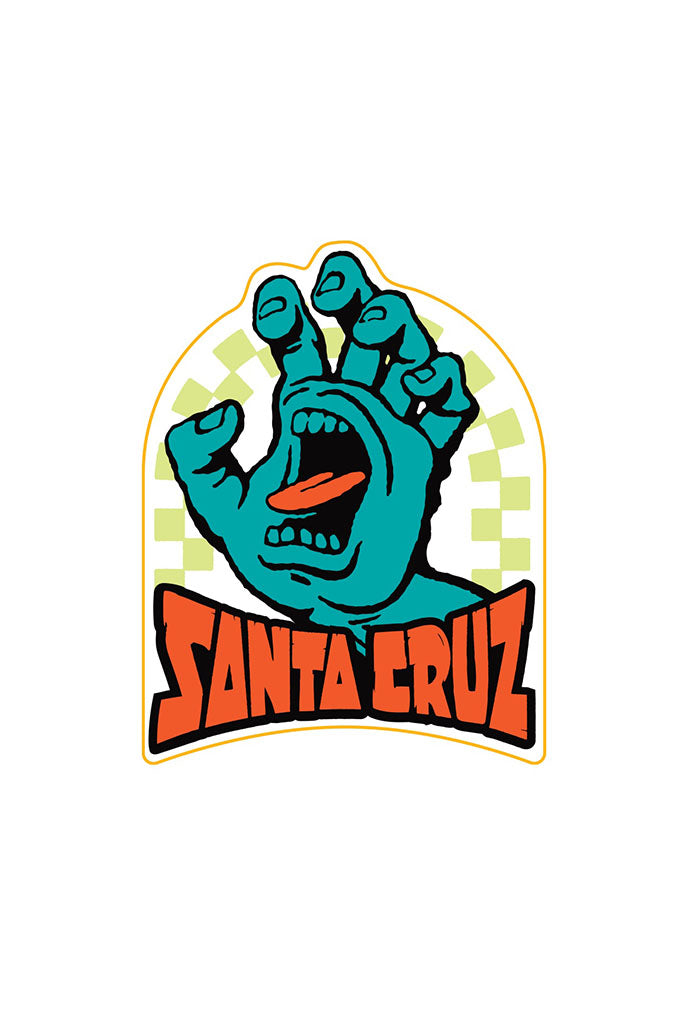 Santa Cruz Sc Arch Check Hand Sticker Teal