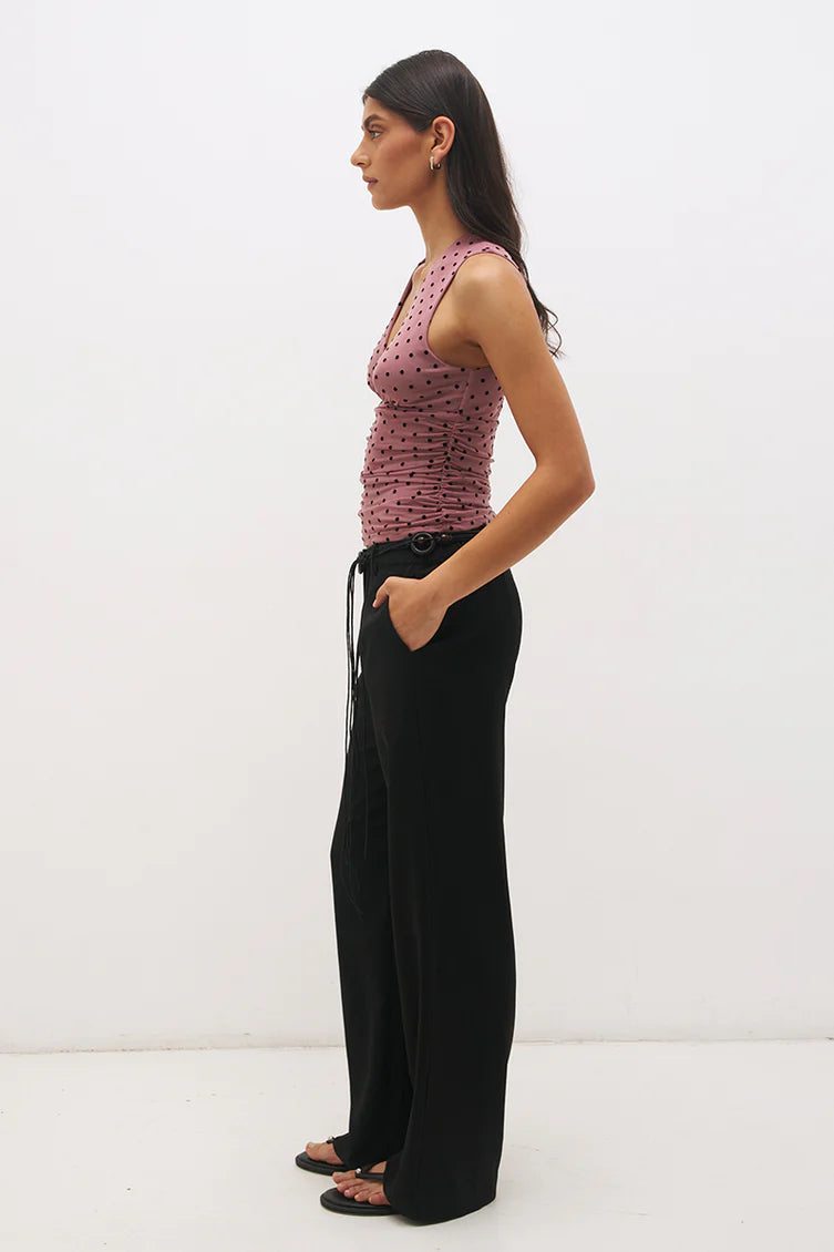 Mon Renn Sonata Spot Top Rosewood and Black