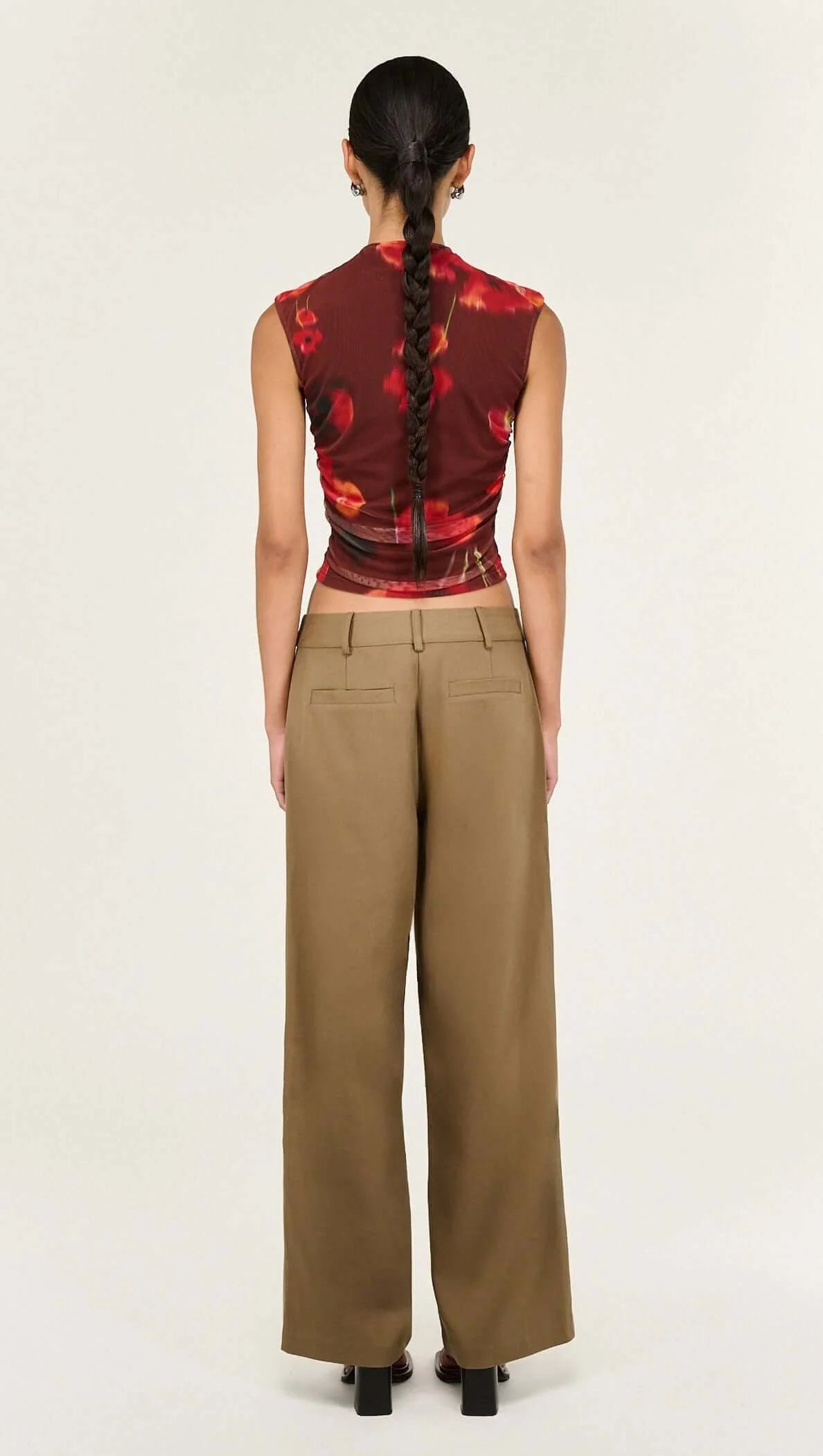 Staple The Label Vivi Mesh Top Choc