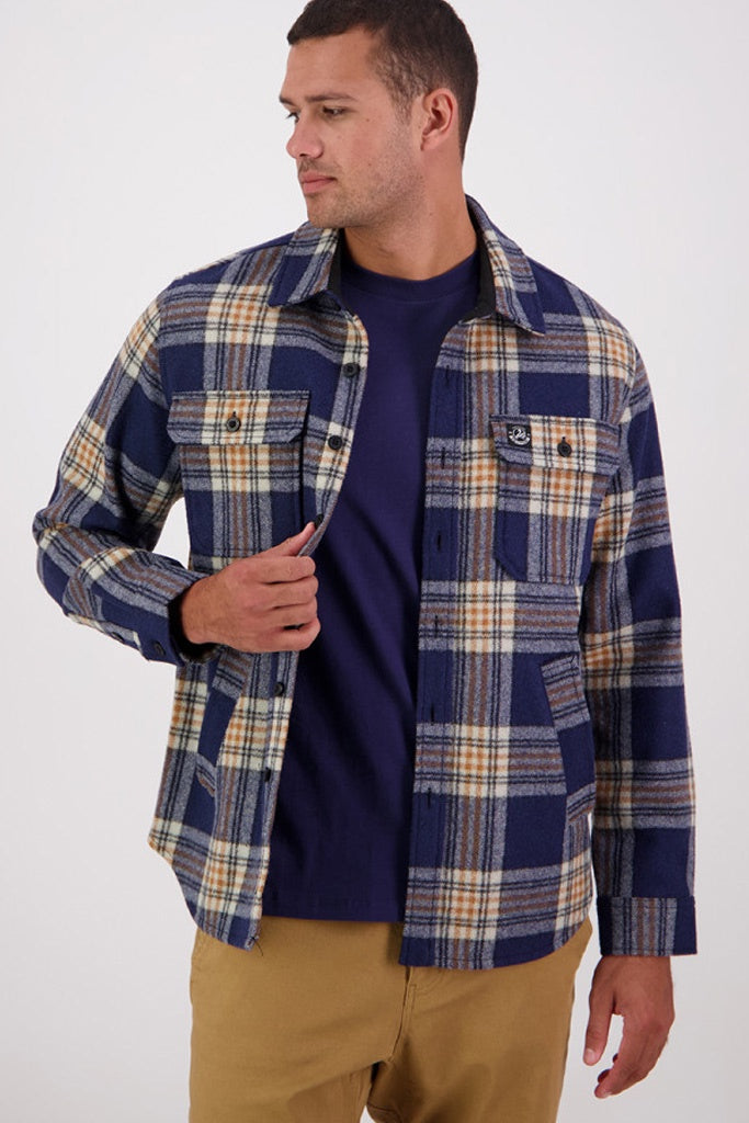 Swanndri Kiaraki v3 Wool Shacket Atlantic Check