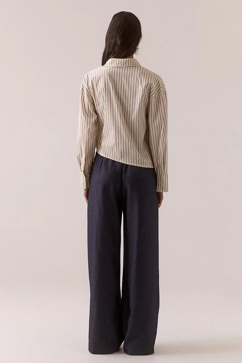 Sovere Taven Shirt Latte Stripe