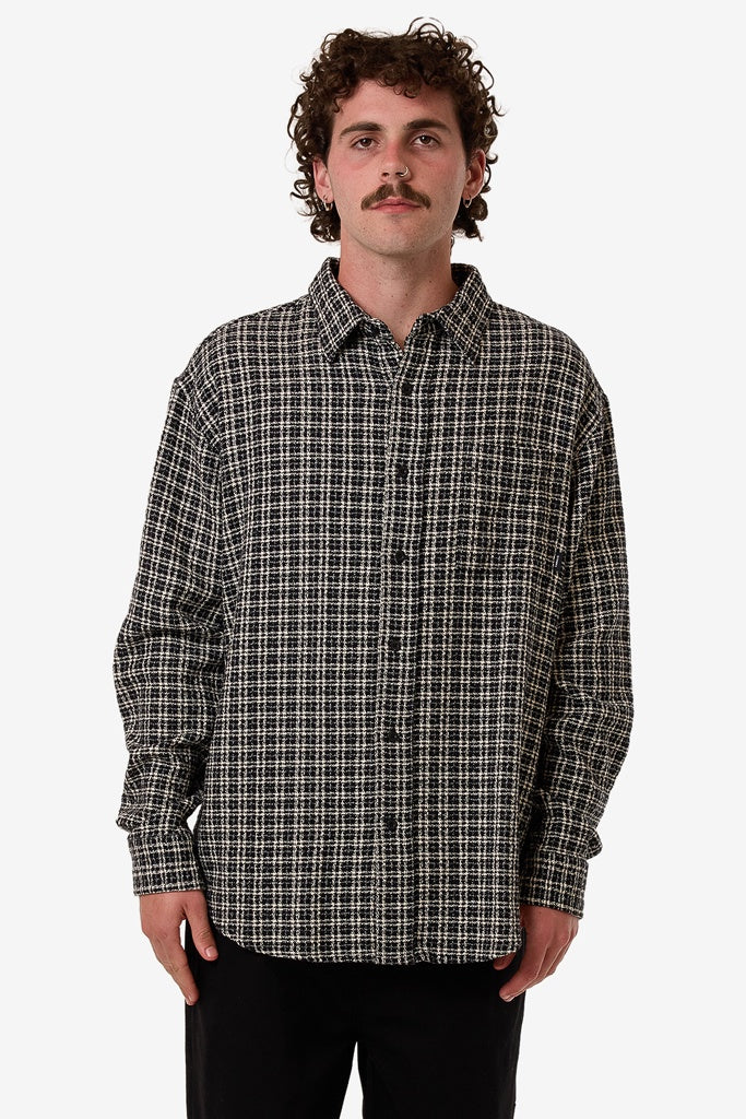 Thrills Hazed Long Sleeve Shirt Black