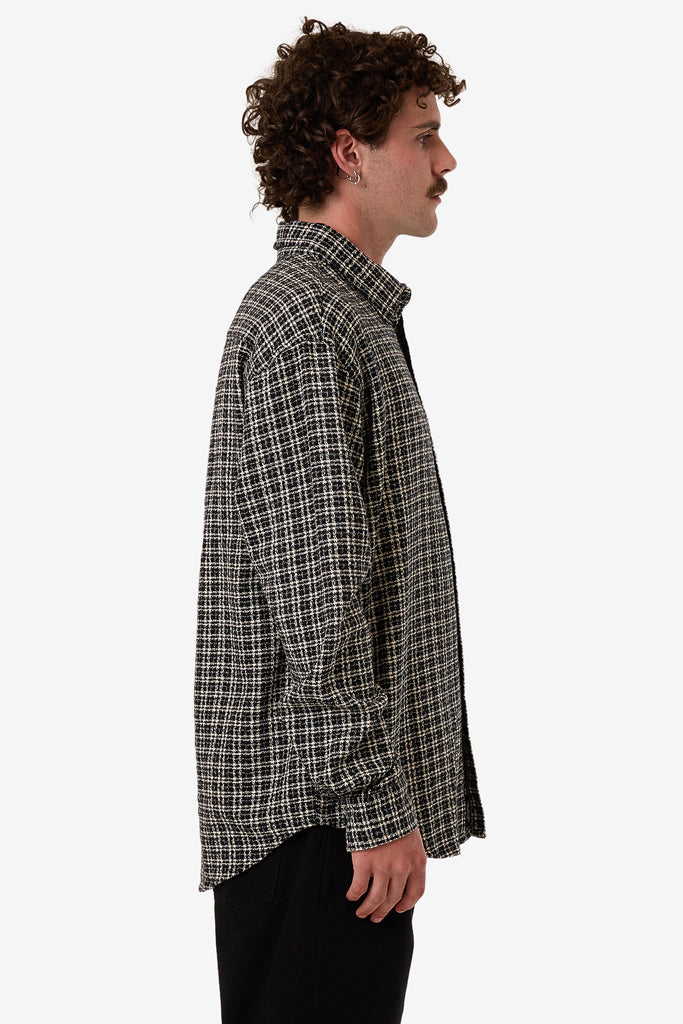 Thrills Hazed Long Sleeve Shirt Black