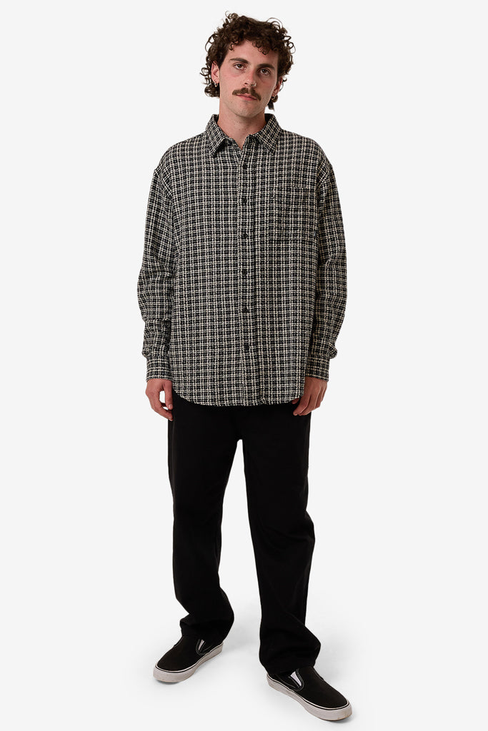 Thrills Hazed Long Sleeve Shirt Black