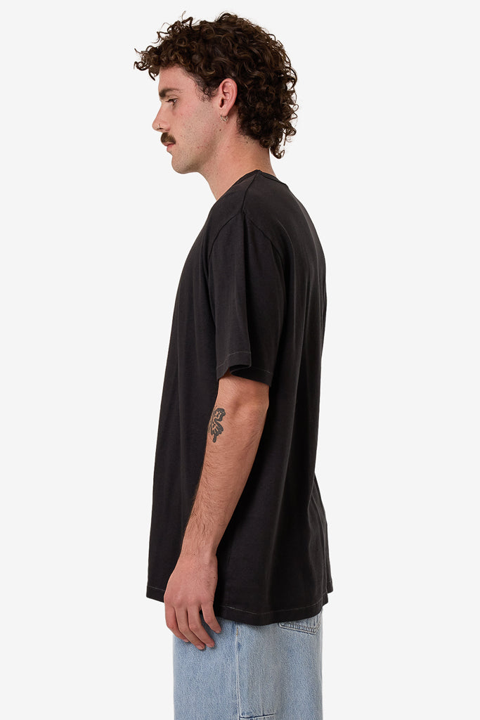 Thrills Hemp Thrills Embro Contrast Stitch Merch Fit Tee Black