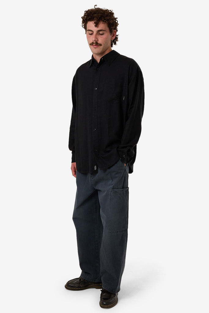 Thrills Hemp Thrills Oversize Long Sleeve Shirt Black