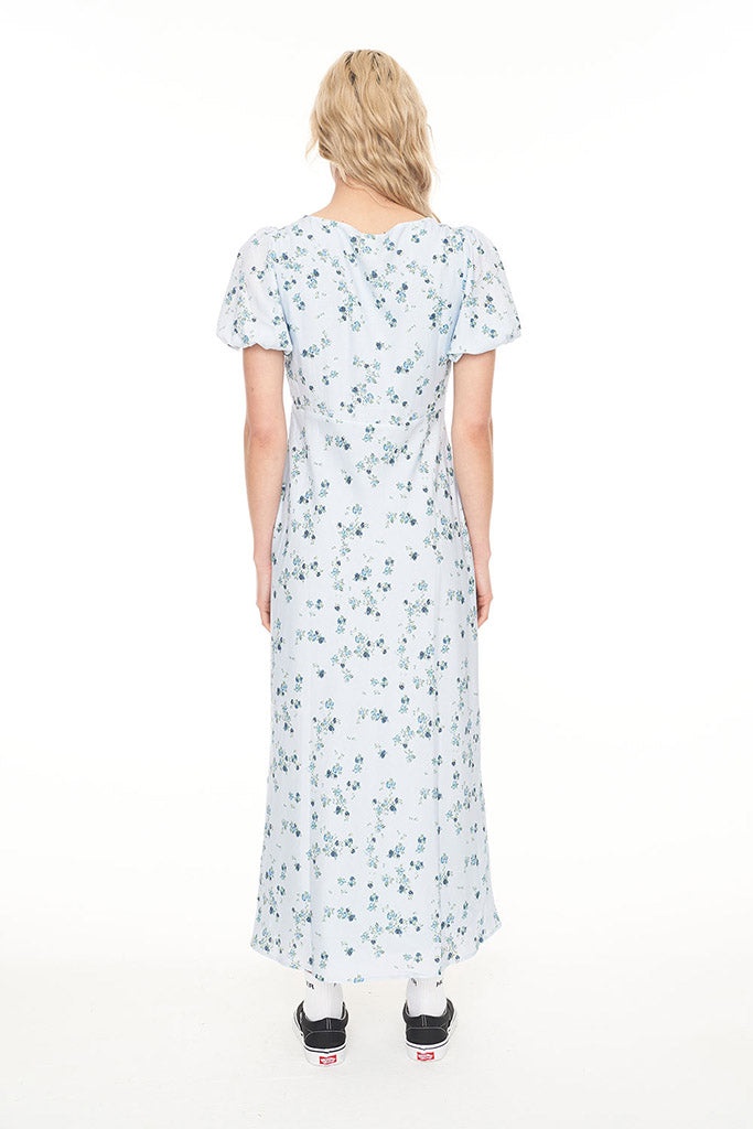 Huffer Lalisa Cleo Midi Dress Blue Floral