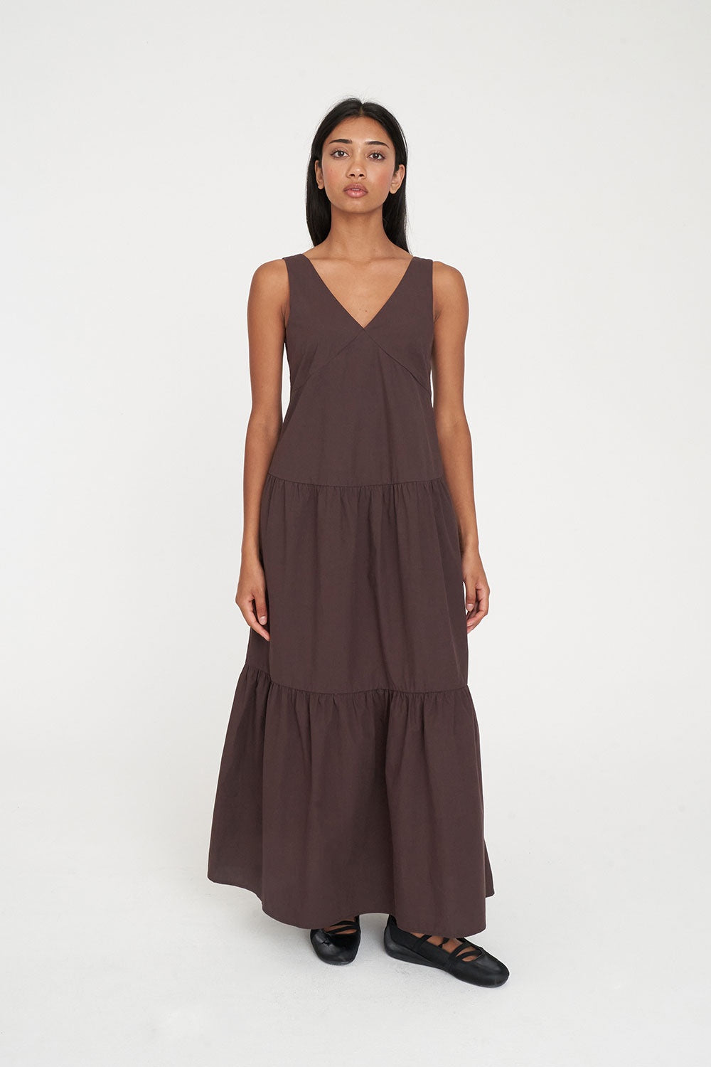 Huffer Freida Maxi Dress Chestnut