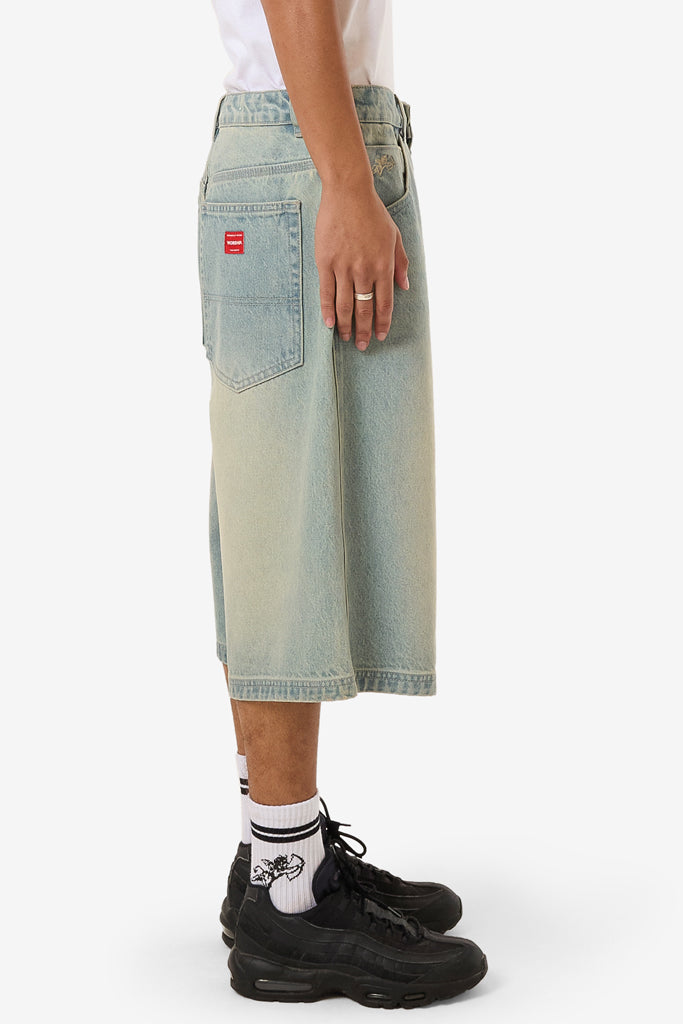 Worship Toxic Blue Dozer Jean Short Toxic Blue